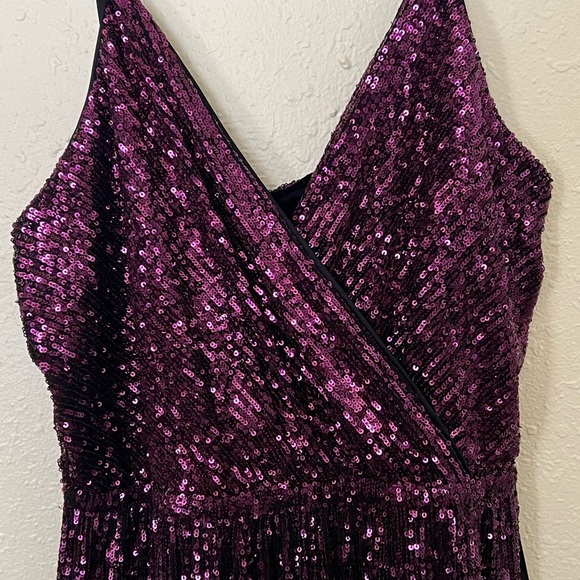 EXPRESS Elegant Purple Sequin Jumpsuit - Picture 7 of 9